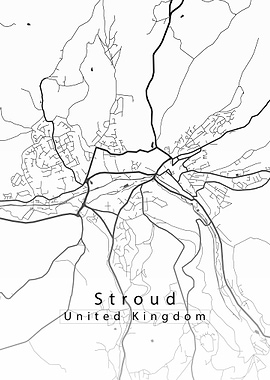 Stroud City Map white