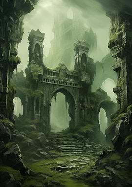 A Ruined Castle In Fog