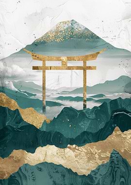 Mountain Tori Gate Gold
