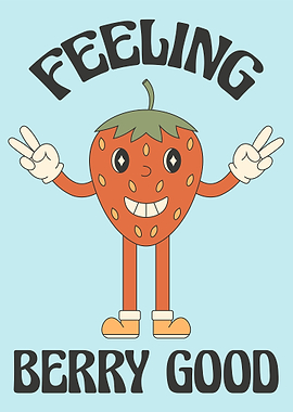 Retro Strawberry Character