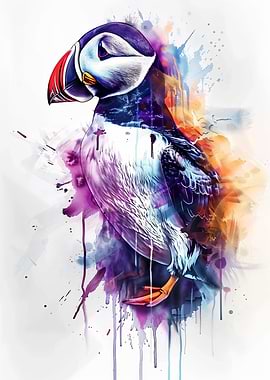Atlantic Puffin Watercolor