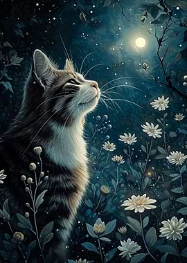 cat and flower moon