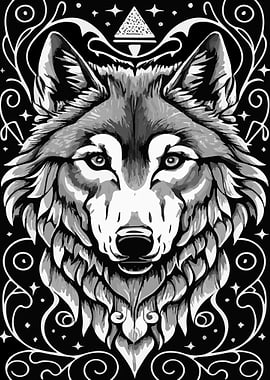 Black White Wolf Joy