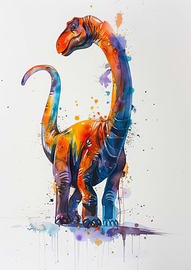Apatosaurus Watercolor