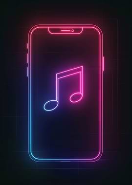 Phone Music Neon