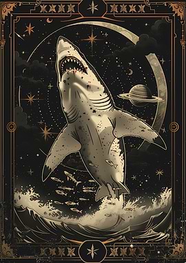 White Shark Tarot Card