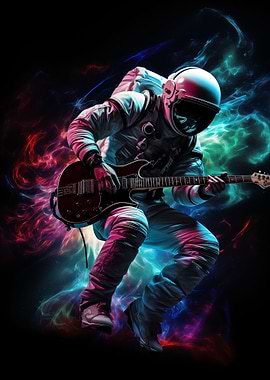 Astronaut Playing Guitar