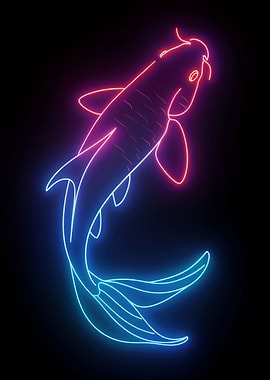 Koi Fish Japan Neon