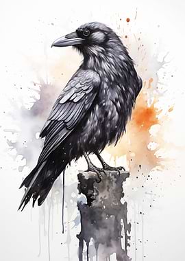 Ravens Watercolor