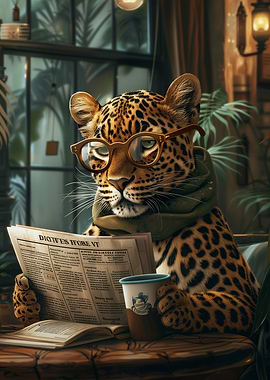 Leopard at Coffee Shop