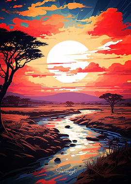 Serengeti Oil Painting