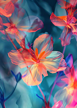 Ethereal glowing flowers