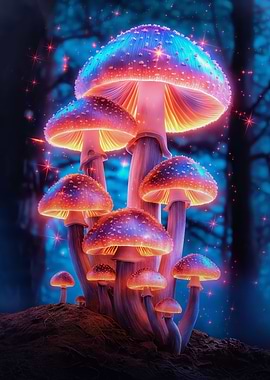 Neon Magic Mushrooms
