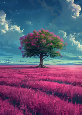 Pink Grass Giant Tree