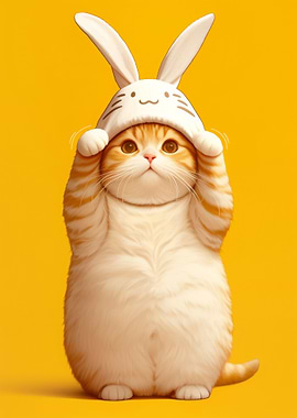 Cute Tabby Easter Cat