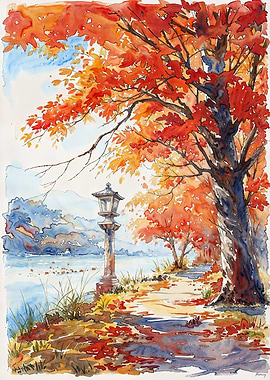 Lakeside Autumn Light