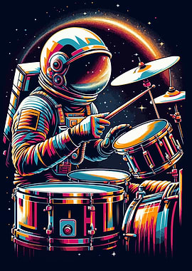 astronaut play drum kit