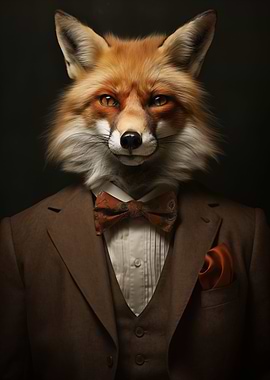 A fox in a suit