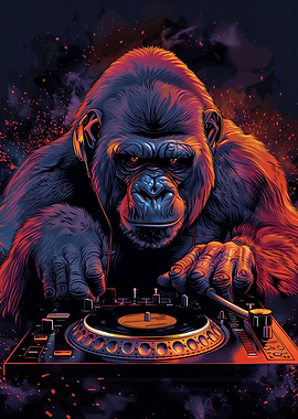 DJ Gorilla Play Turntable