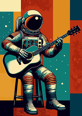 astronaut playing guitar