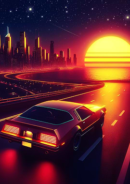 Retro nightscape