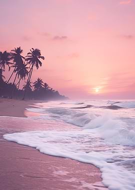 Sandy Beach Ocean Sunset