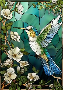 Hummingbird Kintsugi Art