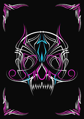Retro Skull Pinstriping
