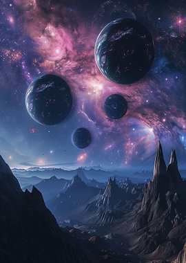 Cosmic Peaks Night Sky