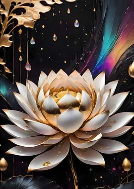 Abstract Lotus Flower