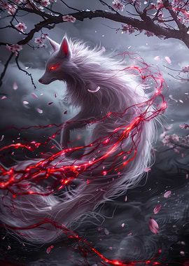 white kitsune fox