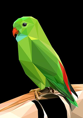 Abstract Green Parakeet