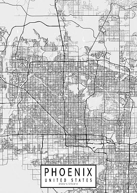 Phoenix City Map Light