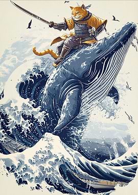 Samurai Cat Whale Ninja
