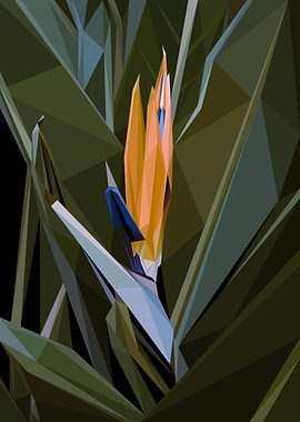 Cendrawasih Flower Lowpoly