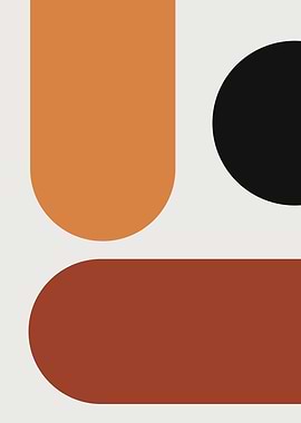 Bauhaus red orange shapes