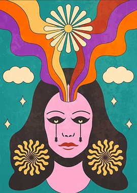 Psychedelic Woman Face