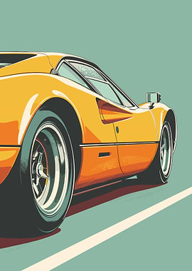 Retro Minimal Sport Car
