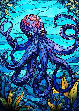 Octopus Sea Stained Glass