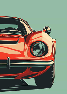 Retro Minimal Sport Car