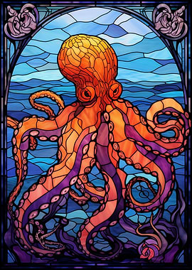 Octopus Stained Glass