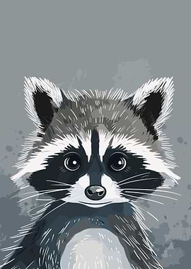 Raccoon Retro Minimal