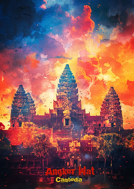 Angkor Wat Art Poster