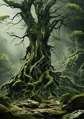 Green fantasy forest Tree