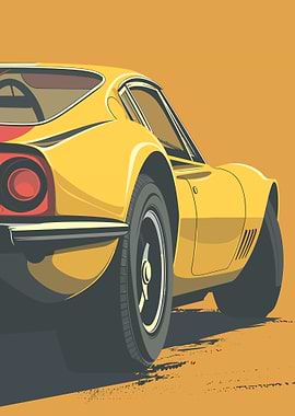 Retro Minimal Sport Car
