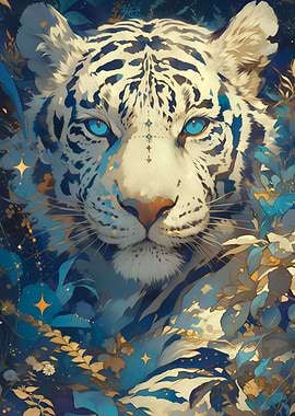 Abstract White Tiger