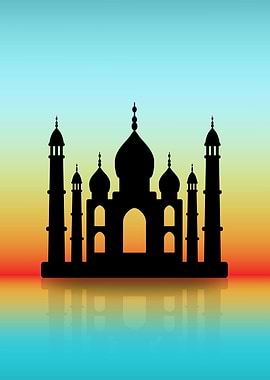 Silhouette the Taj Mahal