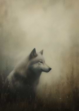 Misty Solitary Wolf