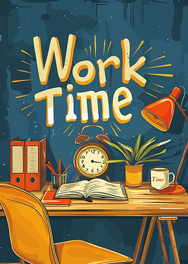Work Time Text Art Poster
