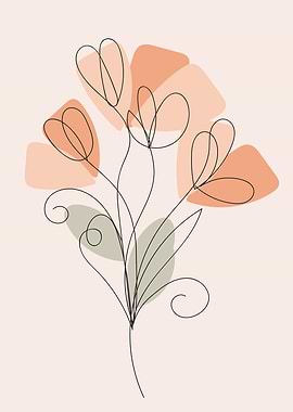 Hand drawn floral lines